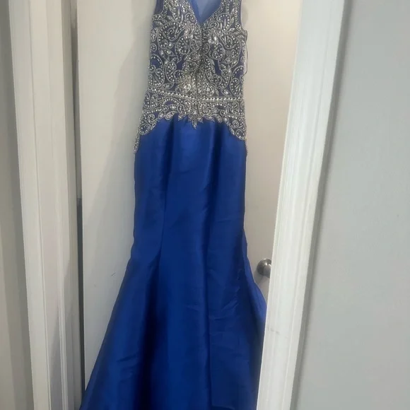 Navy with silver accent dress women’s - Picture 3 of 6